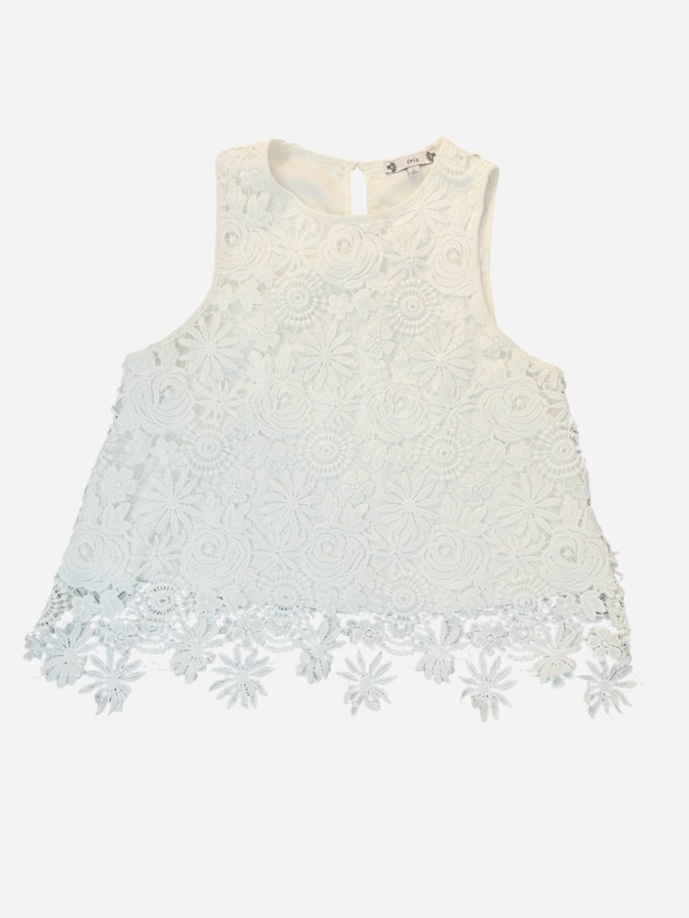 iris White Floral Lace Tank Top